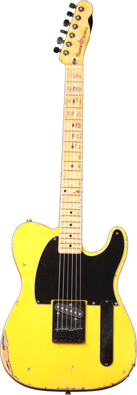 This is an image of a guitar with the Phantom Traditional Profile from Thumb Groove American Tailored Phantom Profile Guitars